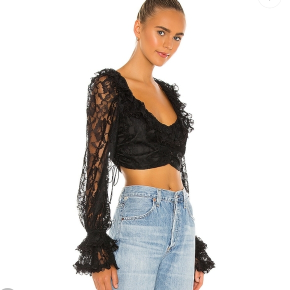 **1 XS Left**For Love and Lemons Quinn Crop Top - Picture 8 of 8
